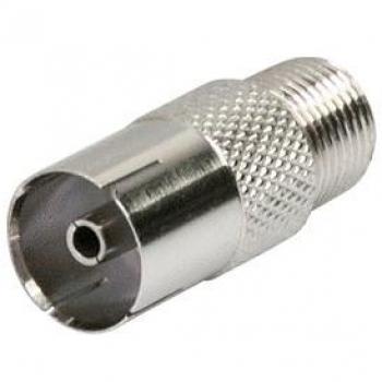 Adaptador Coaxial Schwaiger F a IEC con Conector en Plata