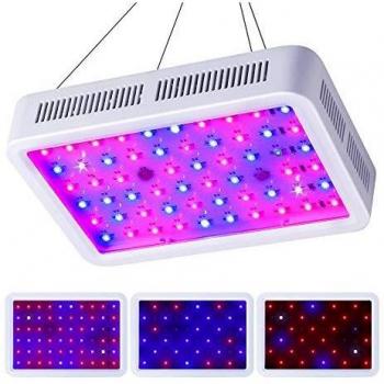 CXhome Lamparas Led Cultivo 600W led Grow Light con Veg & Bloom Espectro Completo con UV IR 10000K LED Cultivo de Interior Verdura Flores