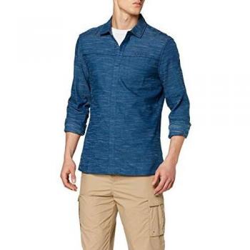 VAUDE Mineo - Camiseta de Manga Larga para Hombre, Hombre, Camiseta de Manga Larga para Hombre., 417113000000, Azul Oscuro, Small