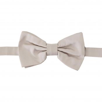 Dolce & Gabbana Gray 100% Silk Adjustable Neck Papillon Tie, Black male, Size: ONE SIZE