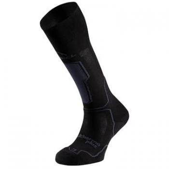 Calcetines de montaña Lurbel Veleta Evo Six, negros y grises, largos, térmicos, altos, sin costuras, deportivos, unisex (S - (36/38))