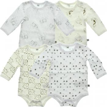Pippi Body Ls Ao-printed (4-pack), Body para Bebé-Niños, Multicolor (Off-White), 92 cm
