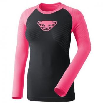 Camiseta Interior Manga Larga Dynafit Speed Dryarn para Mujer - Negro/Rosa Fuerte - Talla S
