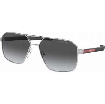 Prada Linea Rossa PS55WS Polarized Men's Sunglasses Silver 1BC06G Size 60 Geometric