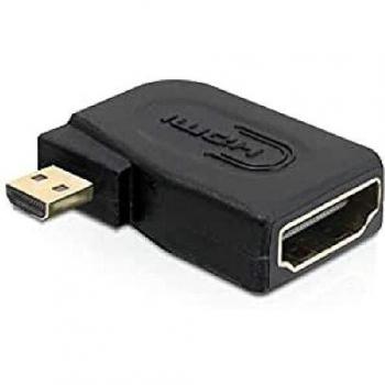 The product is a right-angled Micro HDMI to HDMI adapter in black color