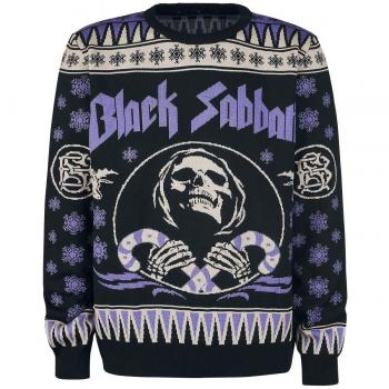 Black Sabbath Holiday Sweater Jersey de Punto Negro/Lila 5XL