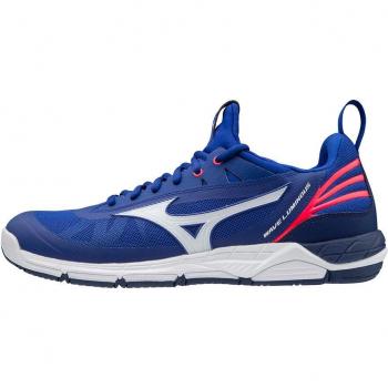 Zapatillas de Voleibol Mizuno Wave Luminous Unisex Adulto, Color Reflexblue/Blanco/Rosa Diva, Talla 40.5 EU