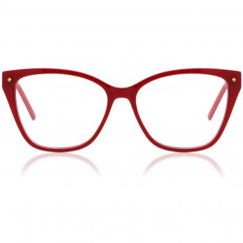 Cat Eye Armazón Completo de Plástico Rojas para Mujer - Gafas Recetadas Anti-Azules - SmartBuy Collection