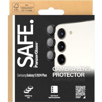 Protector de Cámara PanzerGlass SAFE para Samsung Galaxy S24 Plus - Negro, Resistente a Rayones y Golpes, Aplicación en Seco