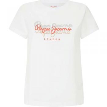 Camiseta Casual de Algodón Blanca para Mujer Pepe Jeans Galey, Manga Corta, Talla M