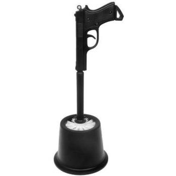 Invotis - Escobillero de WC en forma de pistola, color negro