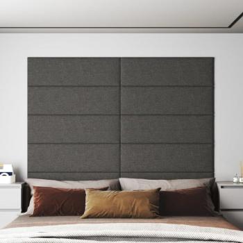 Paneles de pared vidaXL 12 uds tela gris oscuro 90x30 cm 3,24 m²