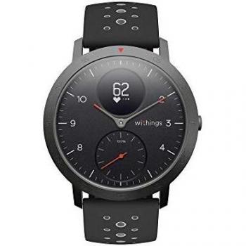 Withings Steel HR Sport - Reloj inteligente híbrido multideporte con GPS, pulsómetro, medición del VO2 máximo, seguimiento de la actividad y del sueño, notificaciones, Negro, 40 mm