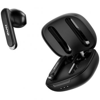 Auriculares Awei T66 TWS Bluetooth 5.3 con Estación de Carga - Negros (ANC, 6 horas, Inalámbricos)
