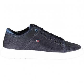 Tommy Hilfiger Men's Blue Lace-Up Sneakers with Logo Detail - EU42/US9