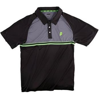 Prince Stripe Polo, Hombre, Negro/Gris / Verde, XS/S