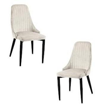 Pack 2 Sillas de Comedor Kan Terciopelo Beige