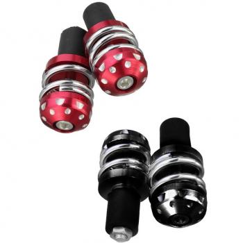 Sharplace 2x Extremo de Agarre de Manillar Protector de Daño para Motocicleta Negro y Rojo
