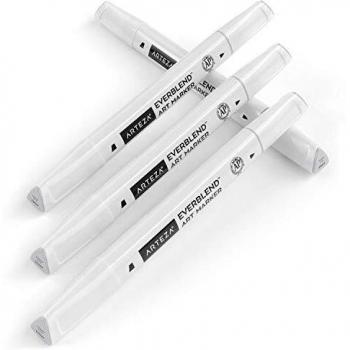 Arteza EverBlend rotuladores mezcladores color Diamante Blanco A1503 | Juego de 4 | Rotuladores de alcohol de doble punta