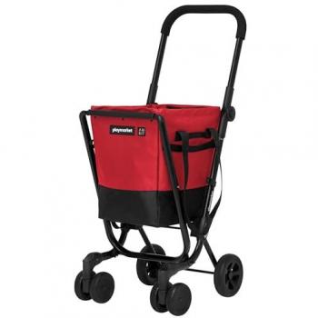 Carro de compra Easy Go 4 ruedas giratorias rojo/negro