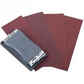 wolfcraft Kit de lijar manual de 41 pzas. I 2877000 I Práctico juego para trabajos de lijado finos y uniformes