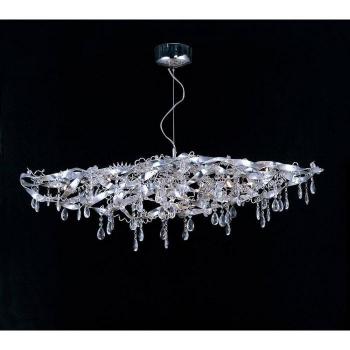 Lámpara colgante Fusion Round 10 Cromo Pulido con bombillas de cristal, no compatible con LED/CFL