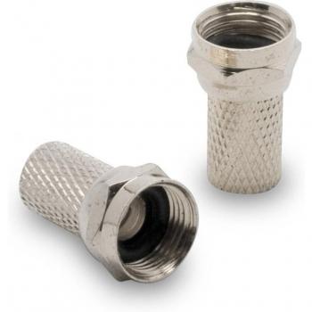 Metronic Conector F metal rosca con protector (x6)