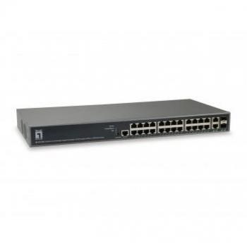 LevelOne 26-Port L3 Lite Managed Gigabit Ethernet Switch (10/100/1000) with 2 x SFP/RJ45 Combo