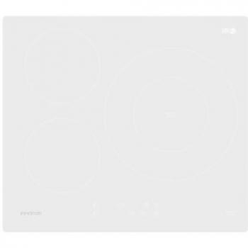 Placa de Inducción Infiniton IND3WH8G32, 3 Zonas de Cocción, Control Táctil, Función Boost, Acabado Crystal White, Detección de Olla y Apagado Autom
