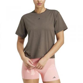 Adidas Power 3 Stripes Short Sleeve T-shirt Verde S Mujer