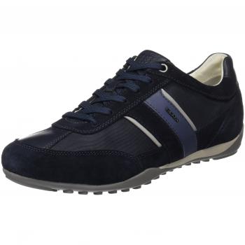Geox U Wells C Suede and Textile Sneakers
