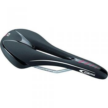 GES Road Xennox Sillín MTB, Negro y Rojo, Unisex