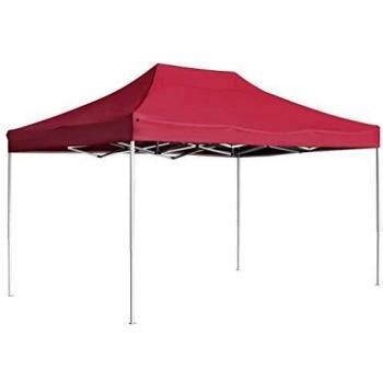 vidaXL Carpa Plegable Profesional Aluminio Cenador Pagoda Pérgola Fiestas Celebraciones Salones Estructuras Recintos Parasoles 4,5x3 m Rojo Vino Tinto