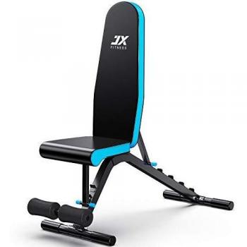 JX FITNESS banco de musculacion banco de pesas multifunción plano y declinado banco de gimnasio ejercicios abdominales press de banca