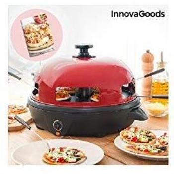 InnovaGoods IG811501 Horno Para Mini Pizzas Con Recetario, Rojo/Negro