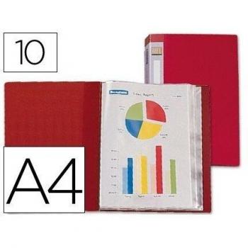 Liderpapel CJ34 - Carpeta con 10 fundas, A4, color rojo