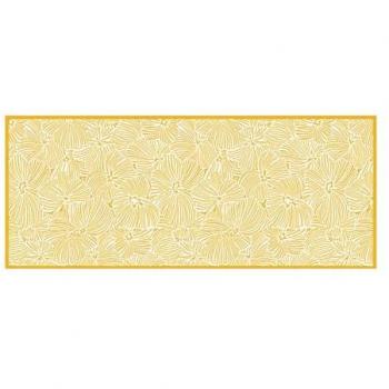 Alfombra de Pasillo de Vinilo Floral 66x160 cm Amarillo y Blanco CAPUCINA