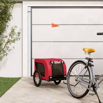 Remolque de Bicicleta para Mascotas vidaXL - Carrito de Hierro y Tela Oxford disponible en Colores Amarillo, Azul, Gris, Rojo y Negro