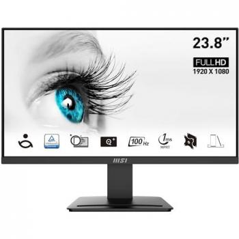 Monitor MSI Pro MP2412 23.8 Full HD 1920x1080 VA, 100Hz, FreeSync, HDMI, VGA, Antirreflejos, Bajo Blue Light