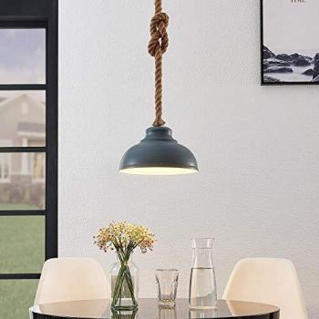 Lindby Chaby lámpara colgante de hormigón gris, estilo vintage, 1 luz, casquillo E27, ideal para salón y comedor