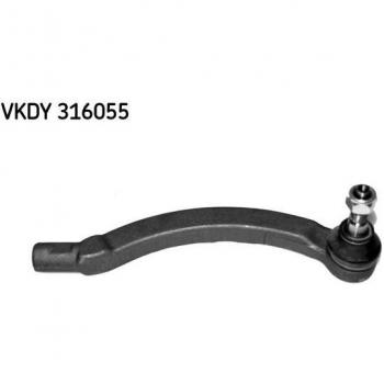 Rótula de dirección SKF VKDY 316055 con rosca derecha, tipo de montaje en la parte superior, diámetro del orificio de 16 mm, longitud total de 130 mm y material de acero