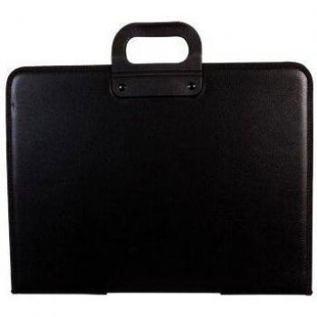 Q-Connect Cartera Portadocumentos Negra Con Asa Con Cremallera Din A3 420X297 Mm