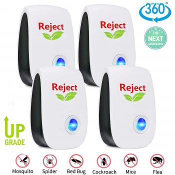 Repelente Ultrasónico Mosquitos 2019 Control de Plagas para Las Moscas, Cucarachas, Arañas, Hormigas, Ratas y Ratones, Insectos Antimosquitos Eléctrico Extra Fuerte para Interiores