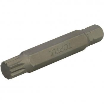Punta de destornillador hexagonal TORX TOPTUL 10 mm 12 caras spline TM12 Longitud: 75mm y Punta de atornillar TOPTUL FSFB1212