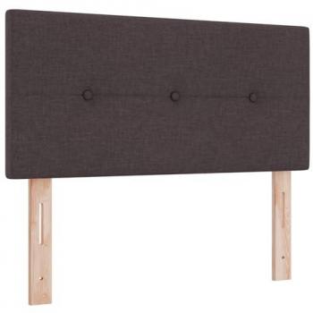 Cabecero LED con luces de tira, marrón oscuro, 100 cm, tela