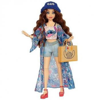 Muñeca Fashion Doll Stitch Disney ily 4Ever 28cm, incluye 2 outfits y accesorios, hasta 10 puntos de articulación, cabello castaño ondulado