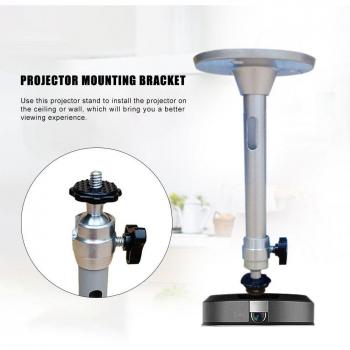 Mini colgador de proyector giratorio universal ajustable de altura para oficina y escuela, accesorio duradero de aleación de aluminio montado en la pared