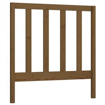 Cabecero de cama madera maciza de pino marrón miel 81x4x100 cm