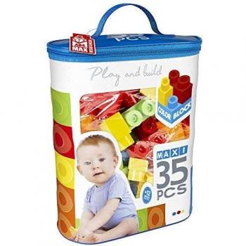 ColorBaby - Construcciones para niños juego construcción bolsa 35 piezas maxi color block