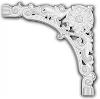 Elemento decorativo de esquina Profhome 152375 diseño clásico atemporal blanco